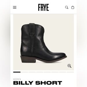 Frye Black Billy Short Heeled Leather Boots
